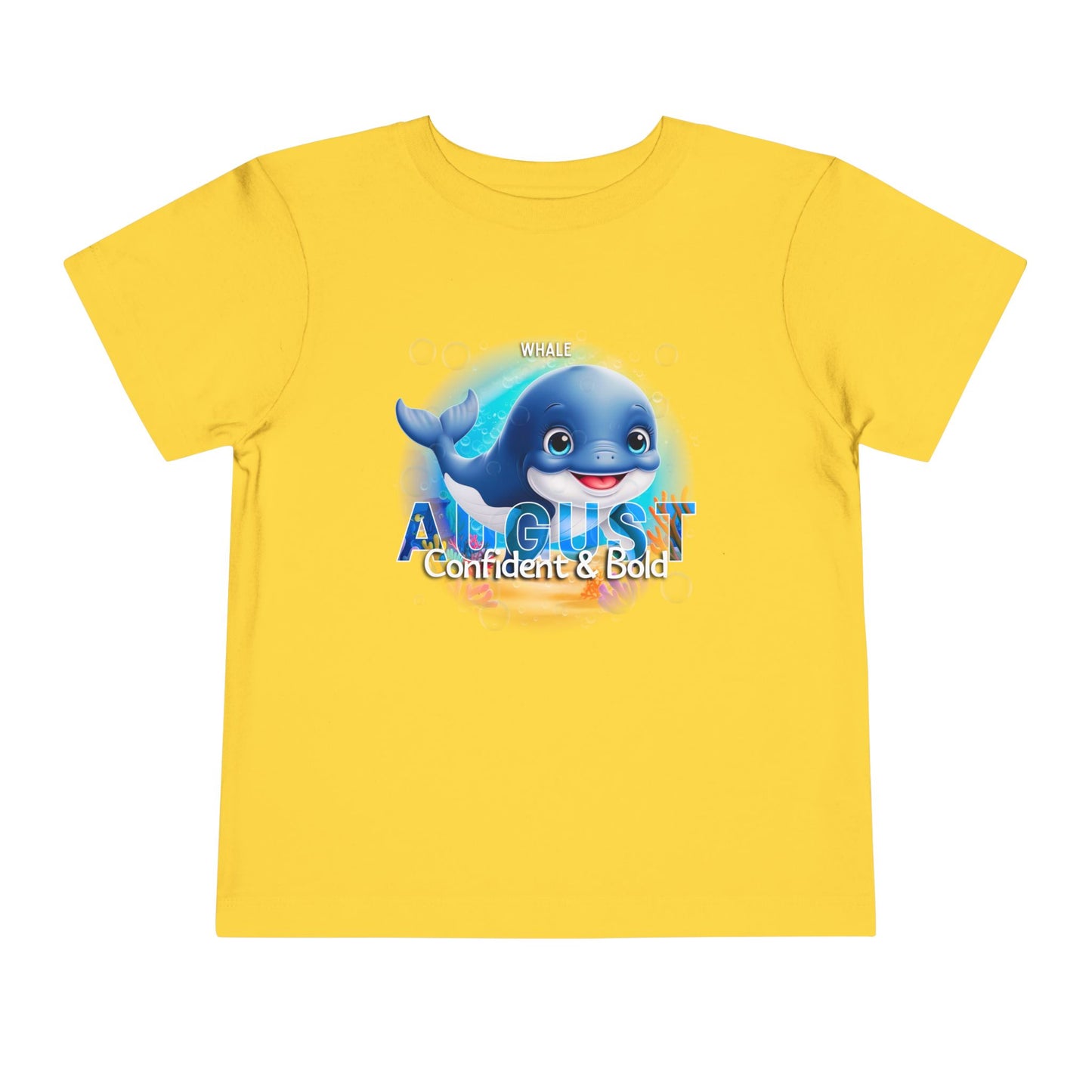 August Whale Toddler TShirt Kids Birth Month Sea Life Tee
