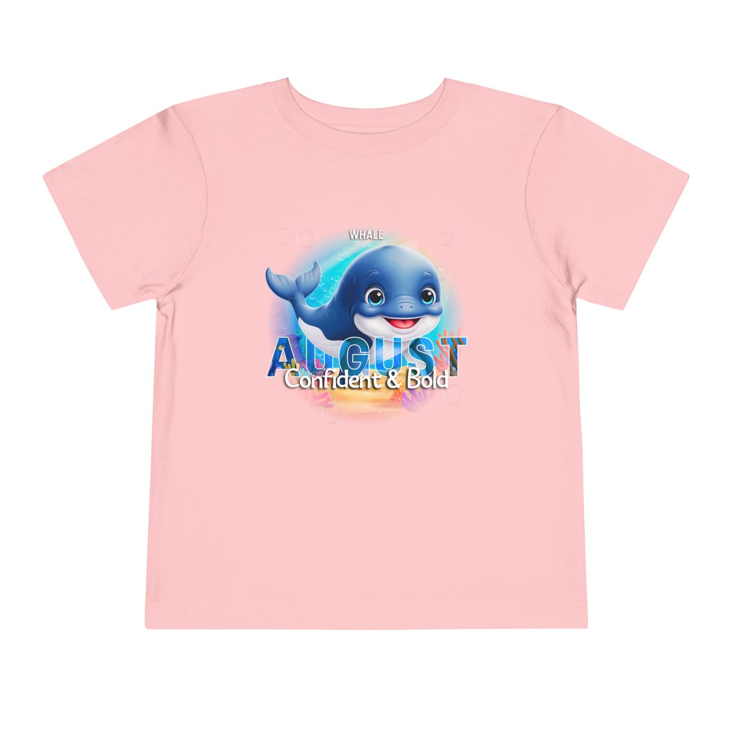 August Whale Toddler TShirt Kids Birth Month Sea Life Tee