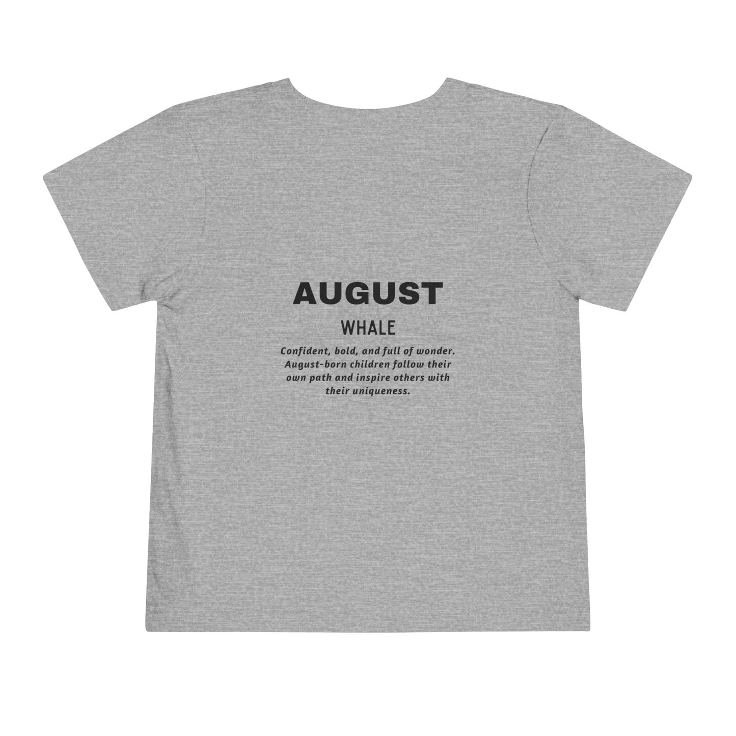 August Whale Toddler TShirt Kids Birth Month Sea Life Tee