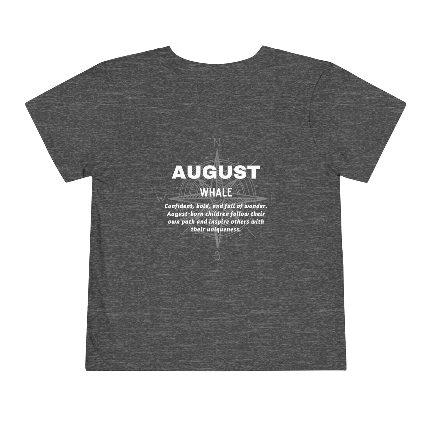 August Whale Toddler TShirt Kids Birth Month Sea Life Tee