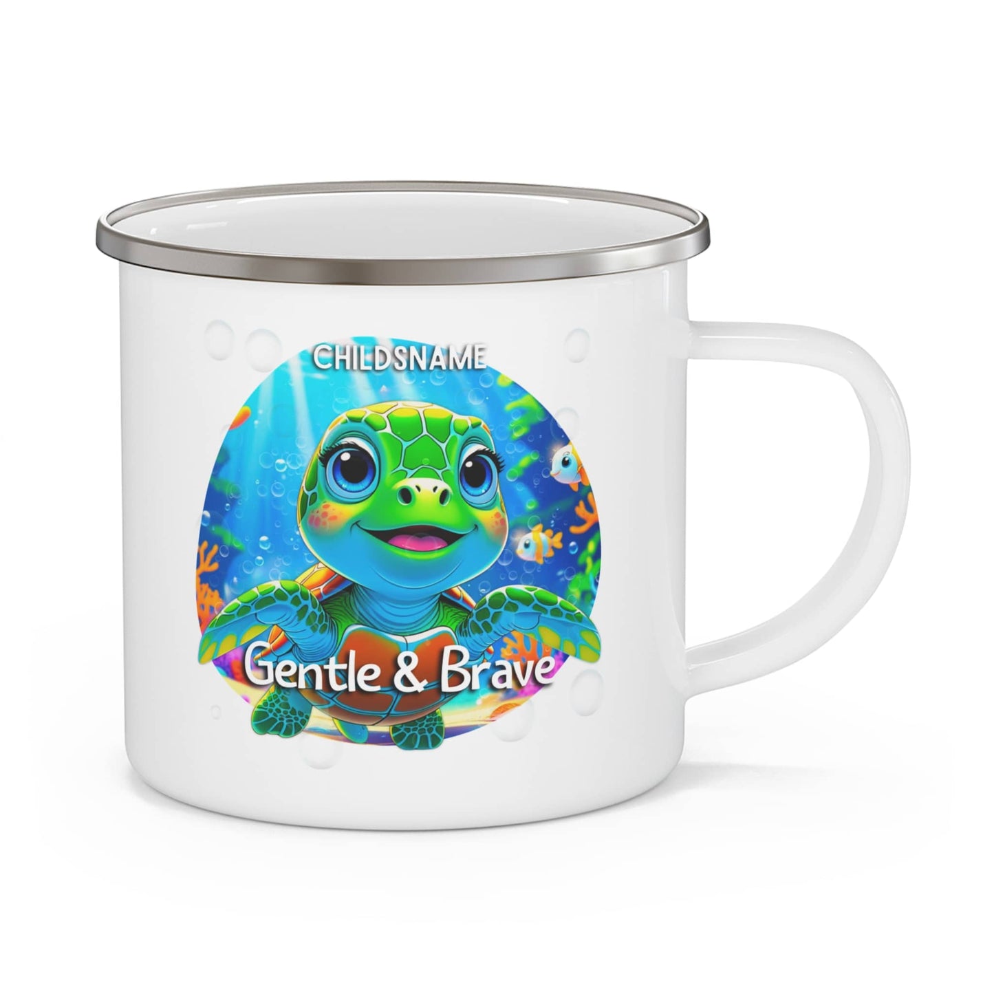 Kids Turtle Camping Mug Gentle & Brave