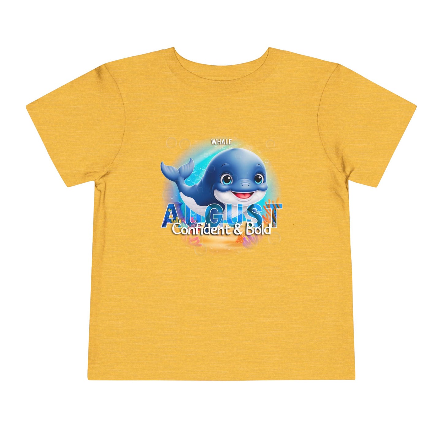 August Whale Toddler TShirt Kids Birth Month Sea Life Tee