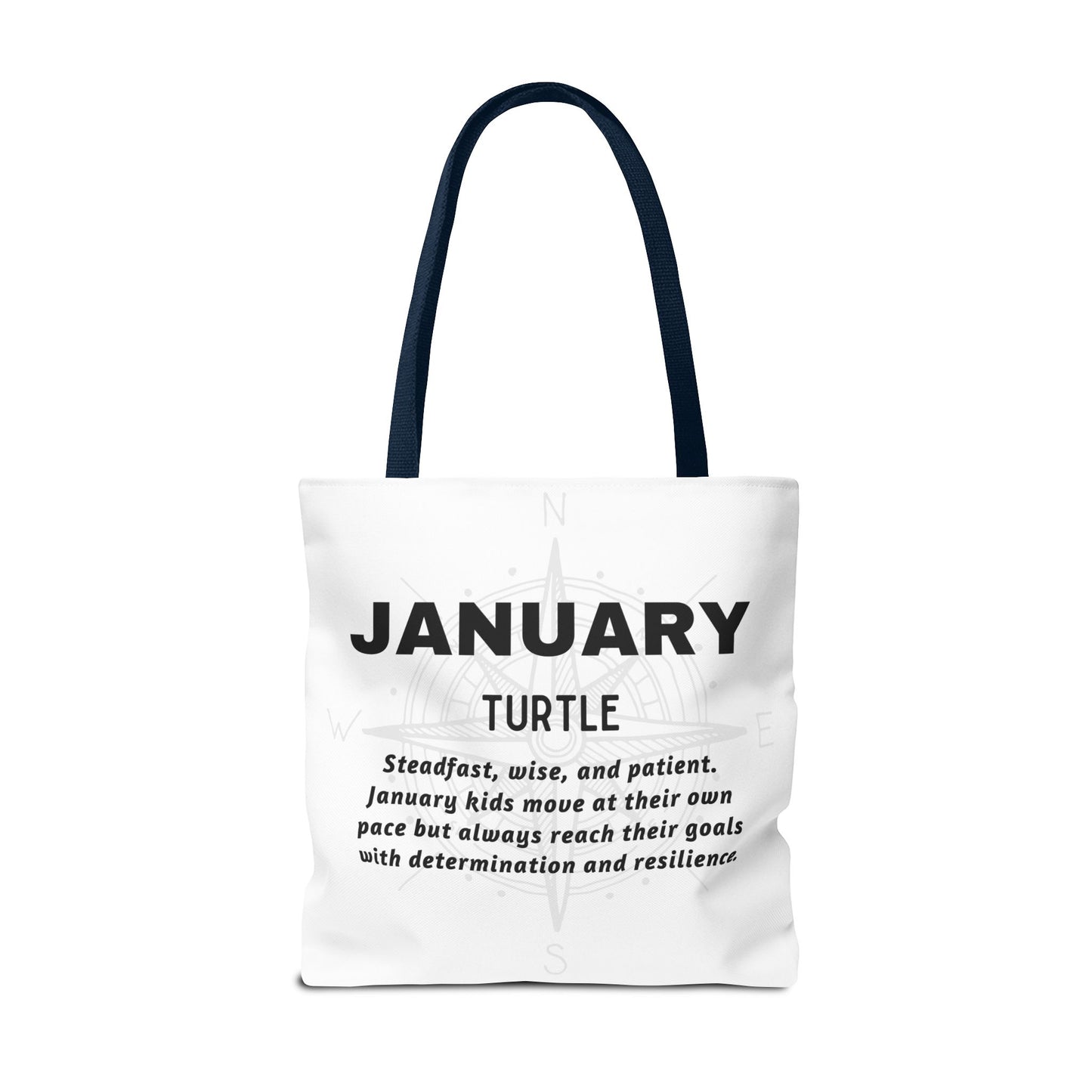 Kids Colorful January Turtle Birth Month Beach Tote Bag