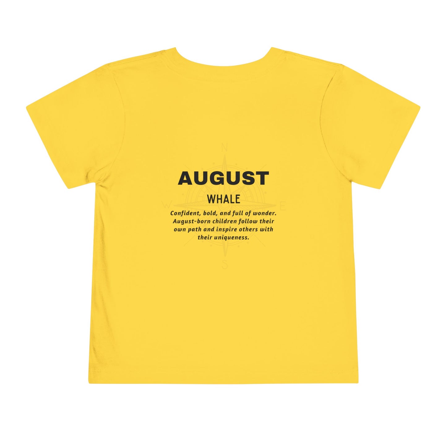 August Whale Toddler TShirt Kids Birth Month Sea Life Tee
