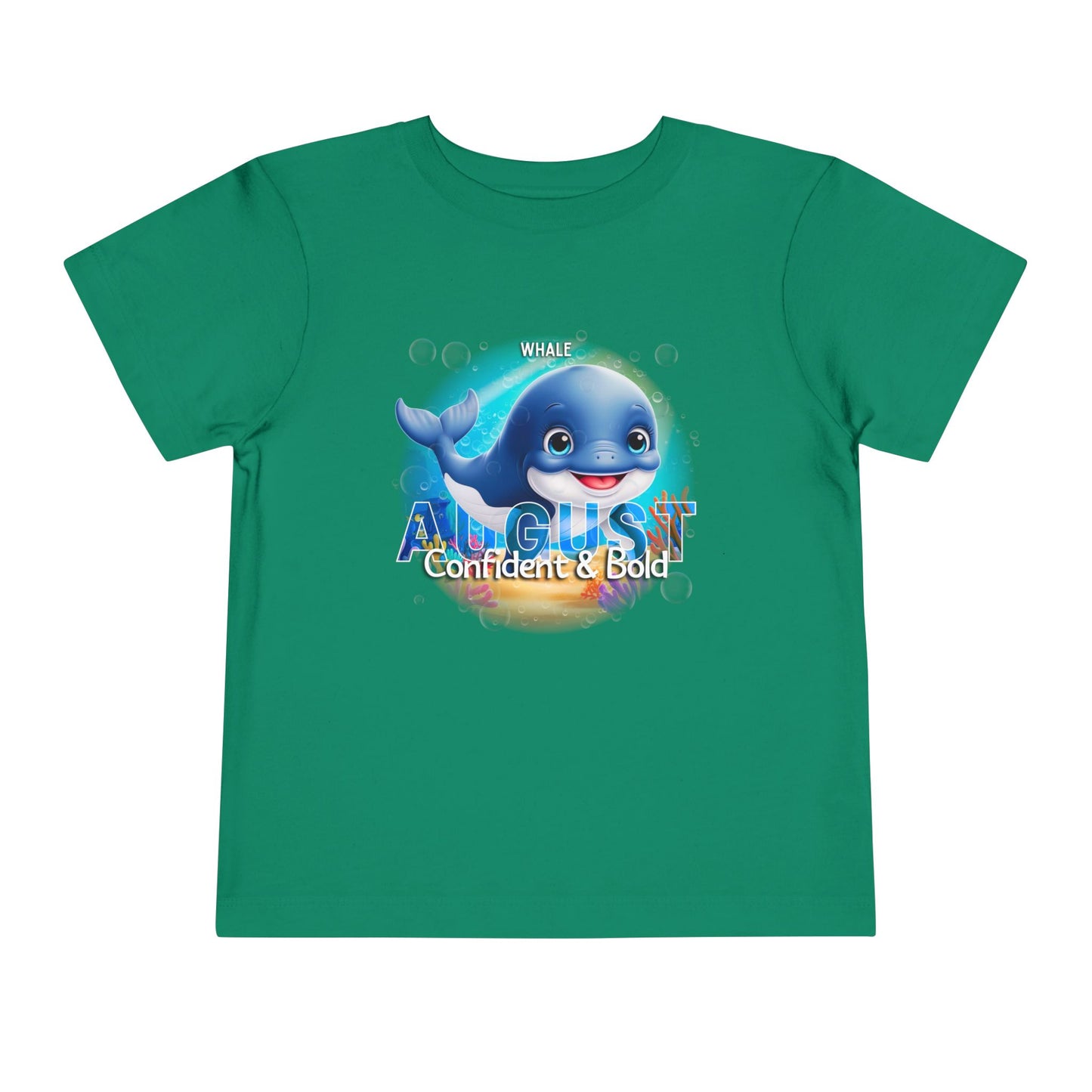 August Whale Toddler TShirt Kids Birth Month Sea Life Tee