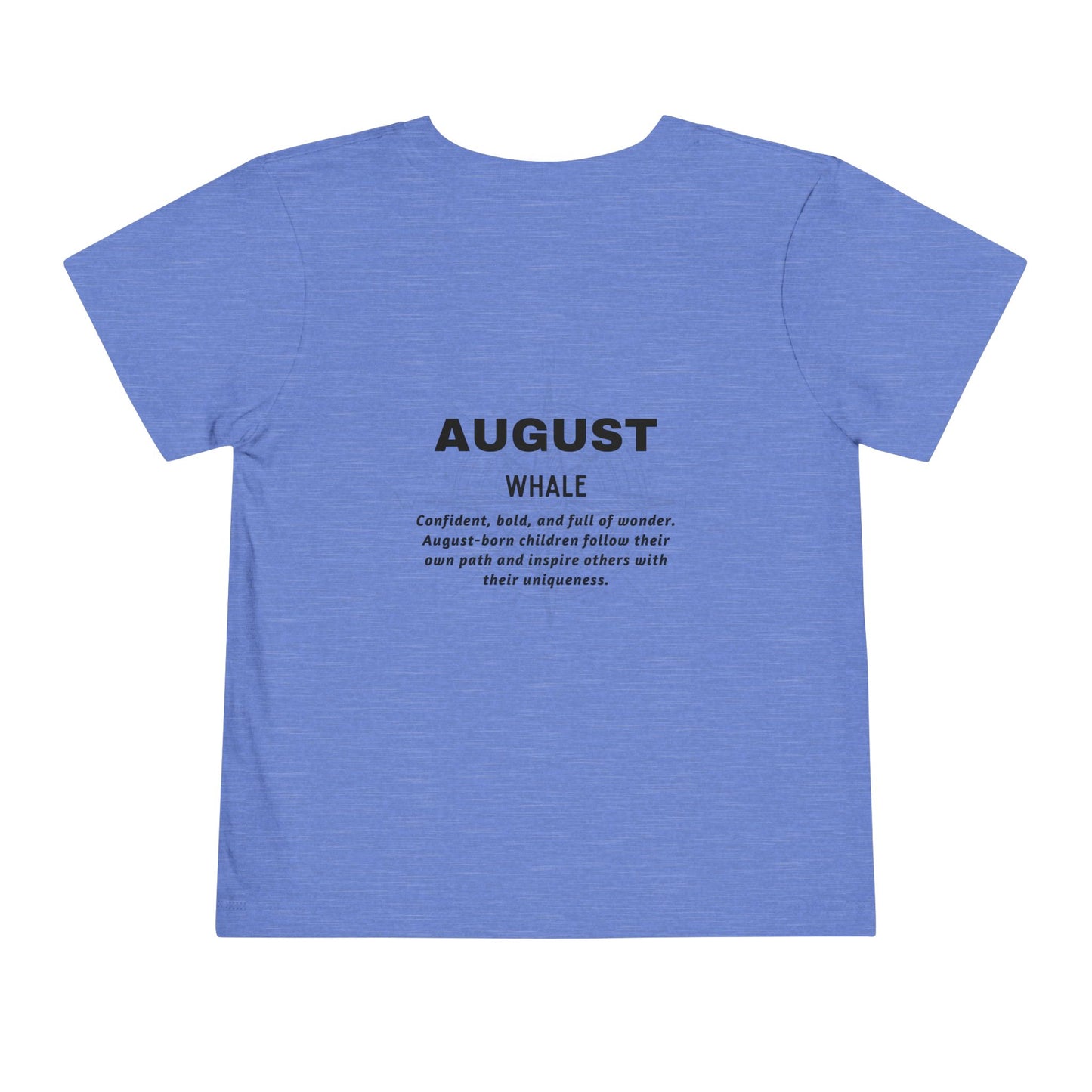 August Whale Toddler TShirt Kids Birth Month Sea Life Tee
