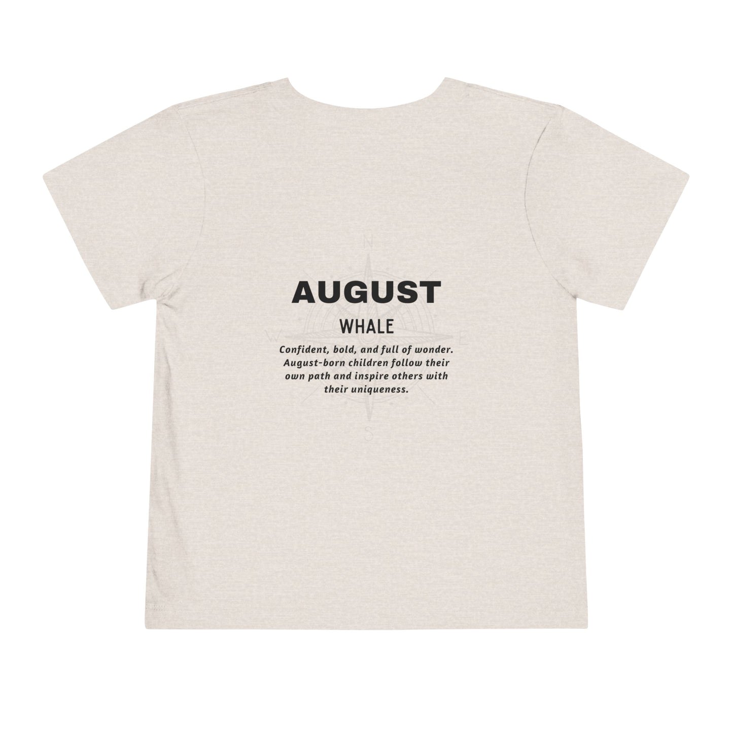 August Whale Toddler TShirt Kids Birth Month Sea Life Tee