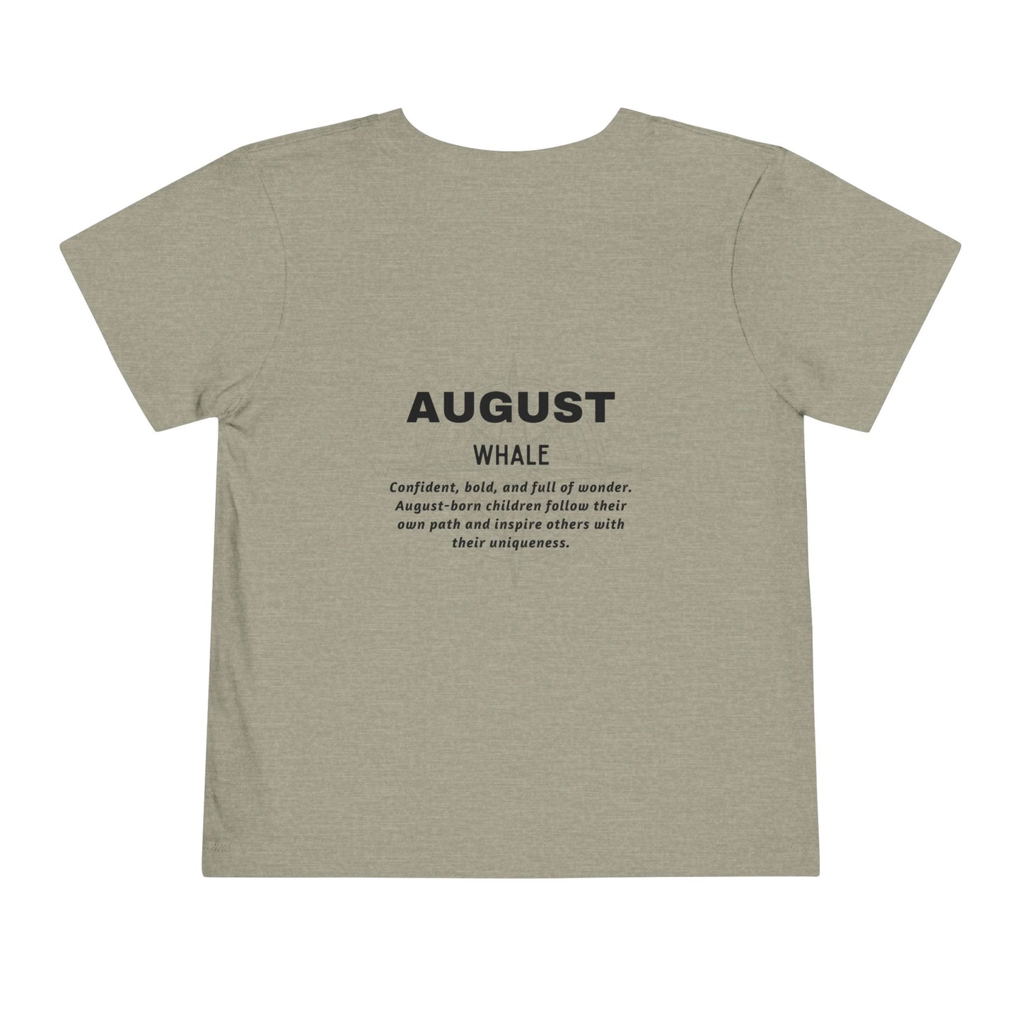 August Whale Toddler TShirt Kids Birth Month Sea Life Tee