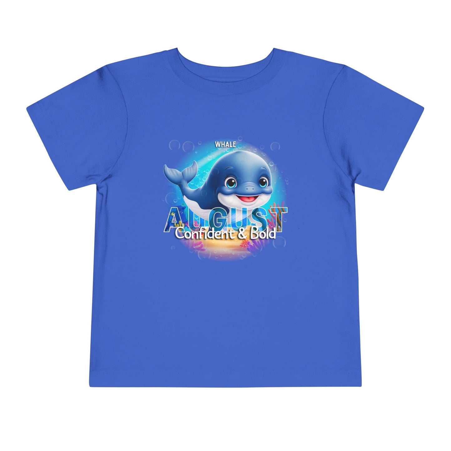 August Whale Toddler TShirt Kids Birth Month Sea Life Tee