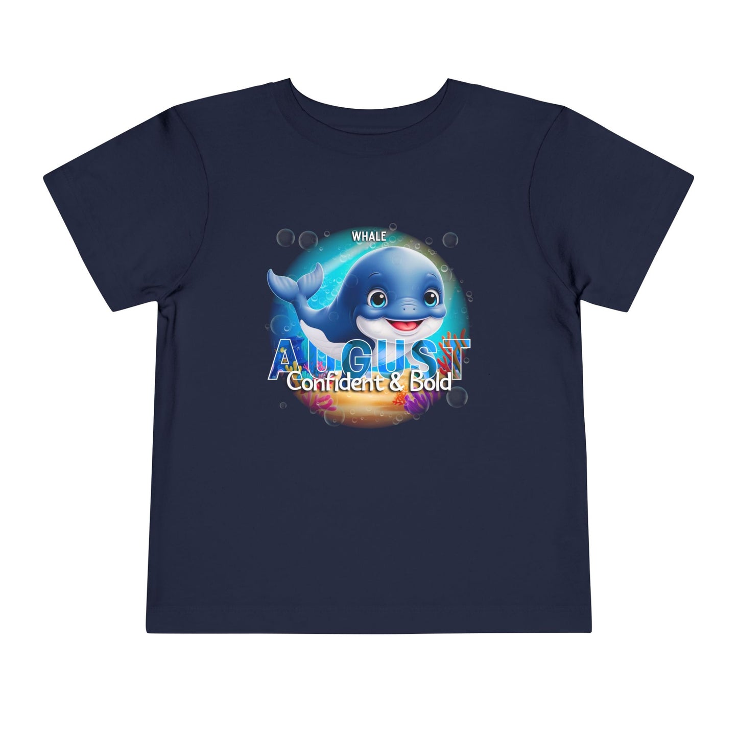 August Whale Toddler TShirt Kids Birth Month Sea Life Tee