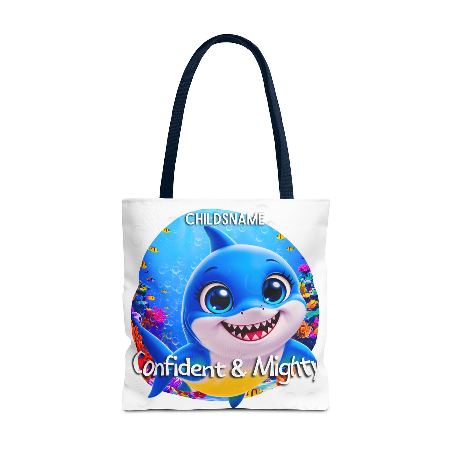 Personalized Kids Shark Beach Tote Bag Confident & Mighty