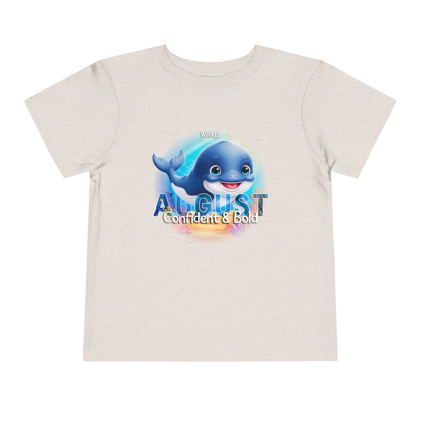 August Whale Toddler TShirt Kids Birth Month Sea Life Tee