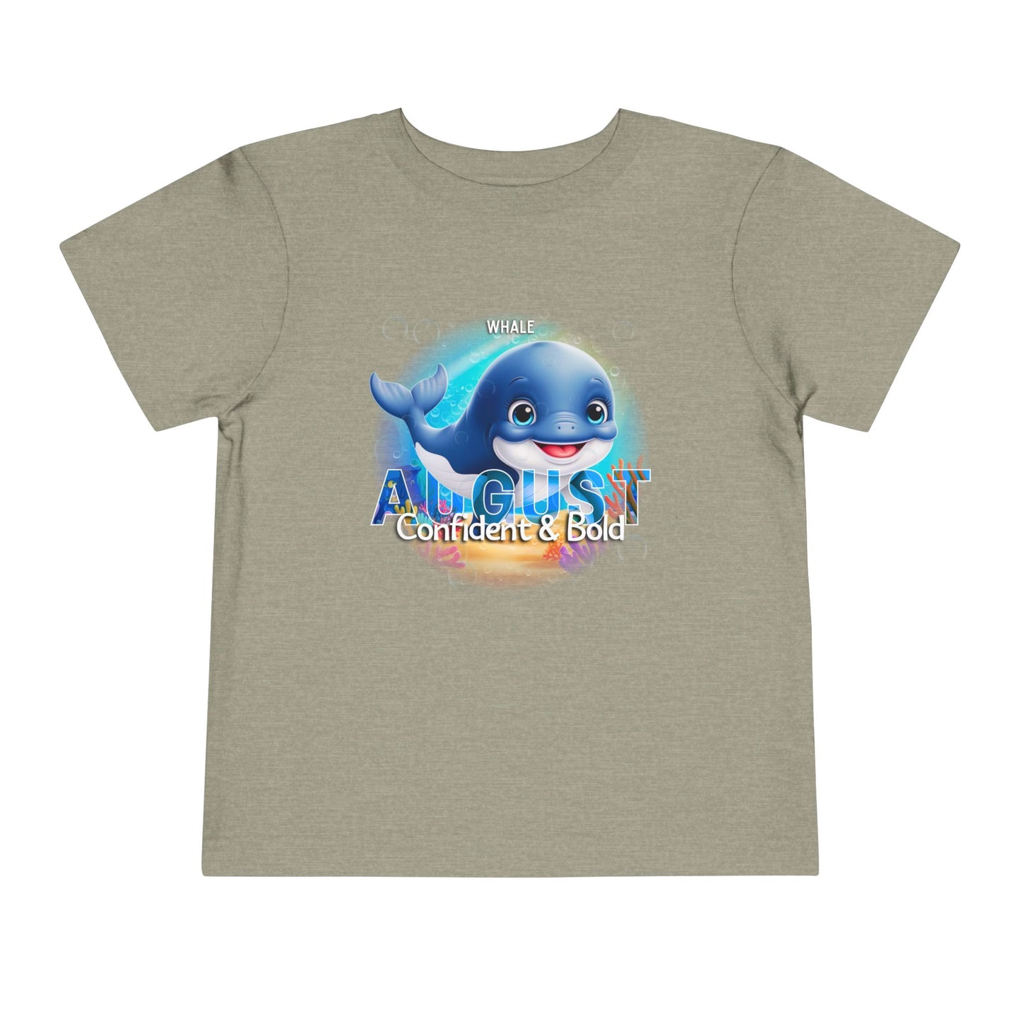 August Whale Toddler TShirt Kids Birth Month Sea Life Tee