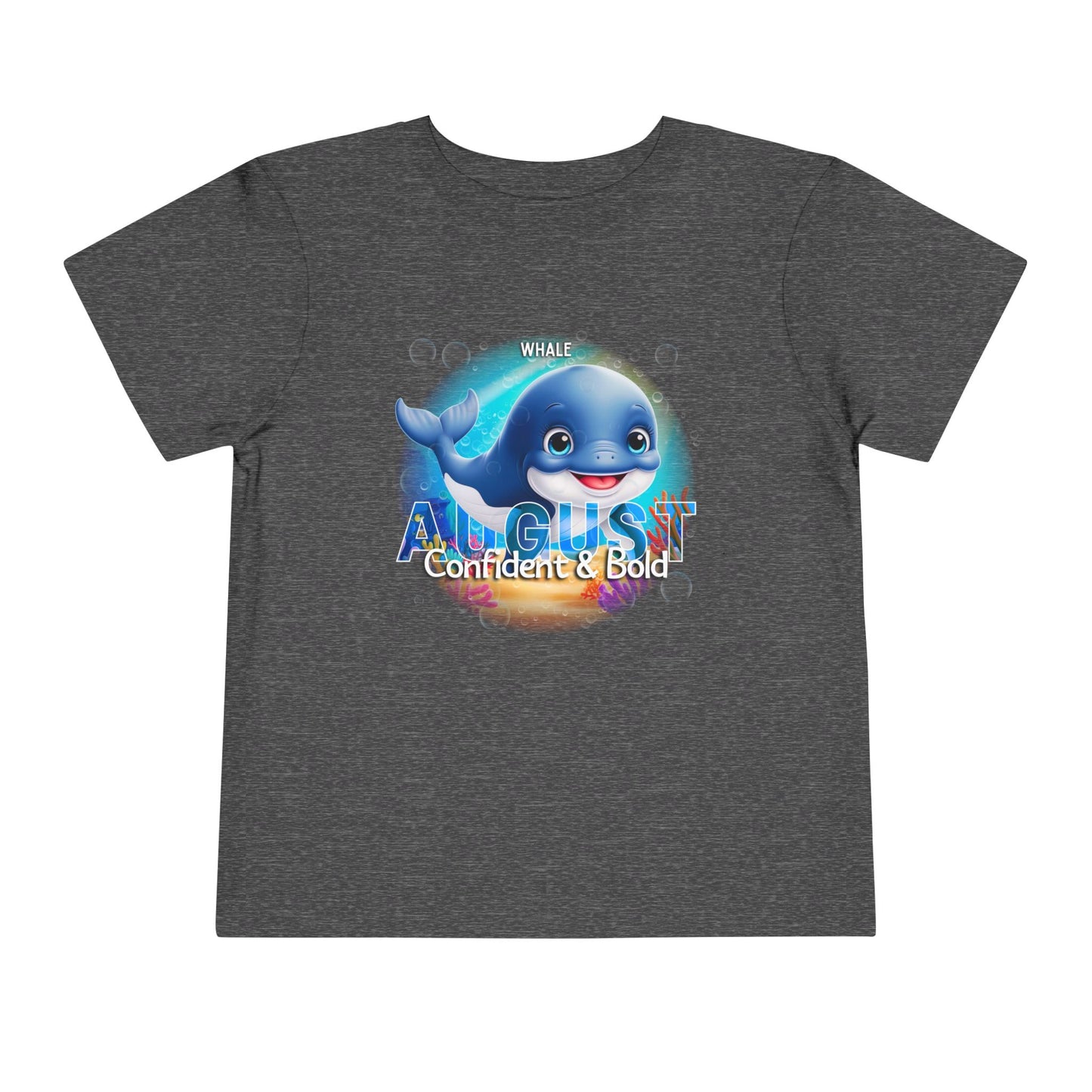 August Whale Toddler TShirt Kids Birth Month Sea Life Tee