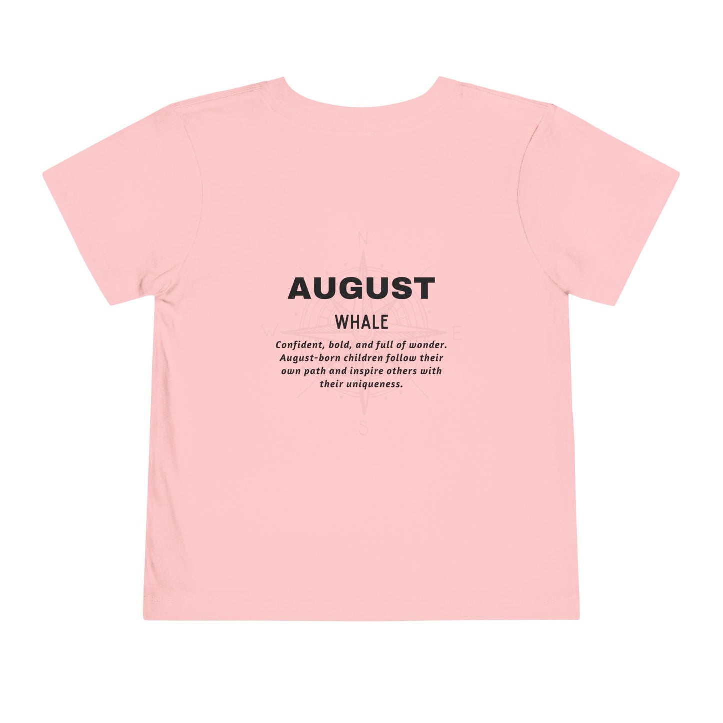 August Whale Toddler TShirt Kids Birth Month Sea Life Tee