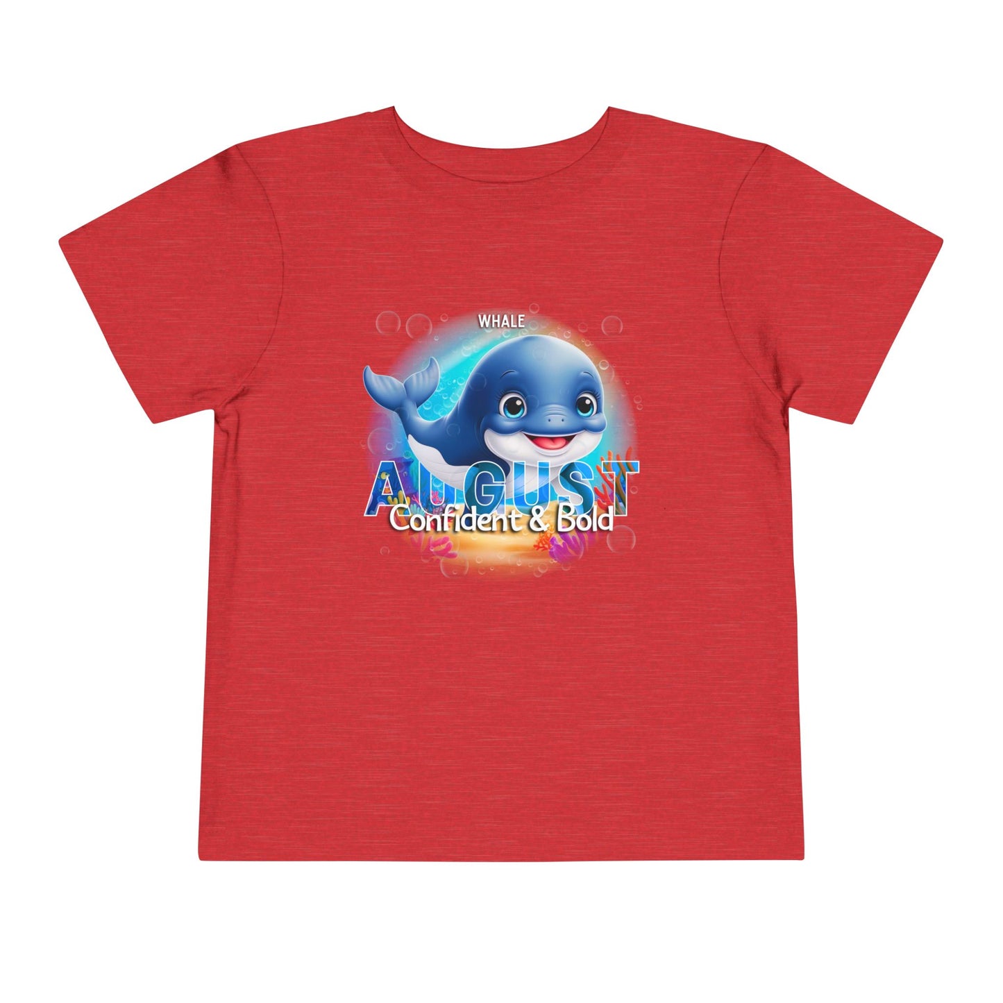 August Whale Toddler TShirt Kids Birth Month Sea Life Tee