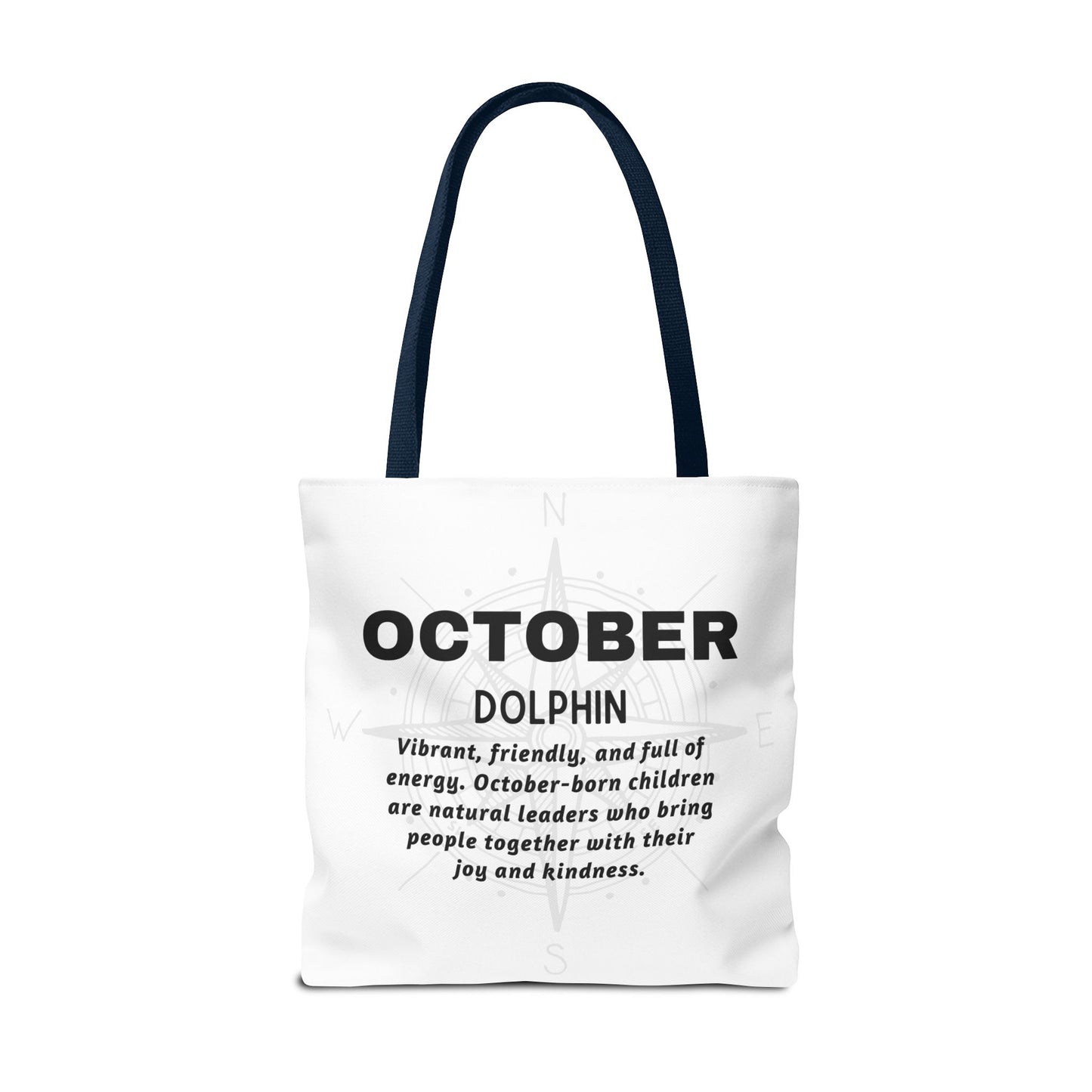 Kids Colorful October Dolphin Birth Month Beach Tote Bag