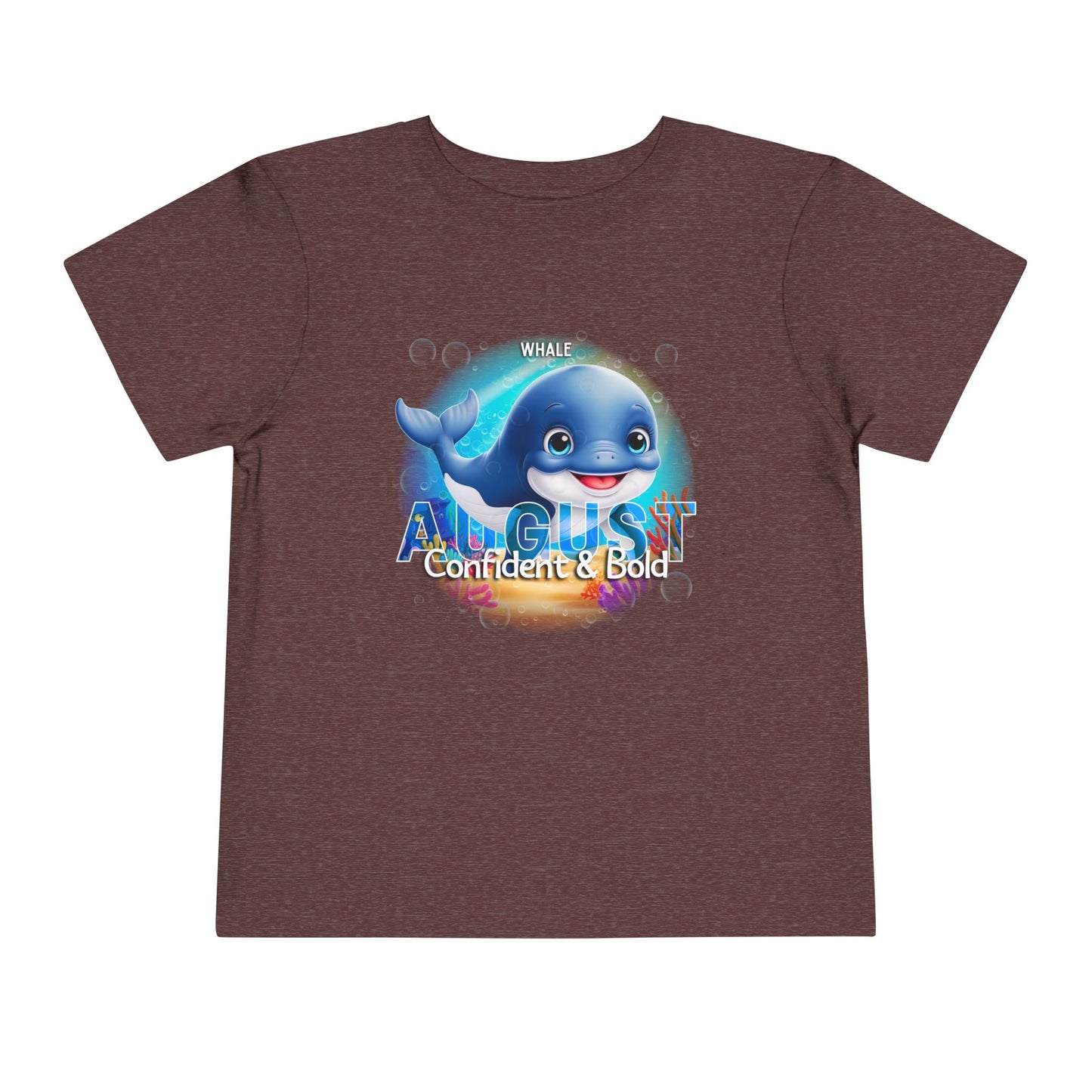 August Whale Toddler TShirt Kids Birth Month Sea Life Tee