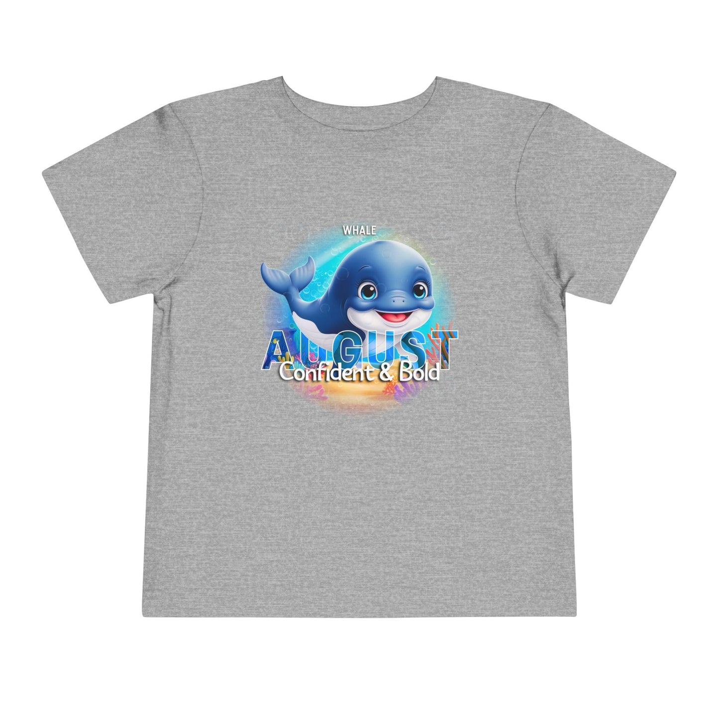 August Whale Toddler TShirt Kids Birth Month Sea Life Tee