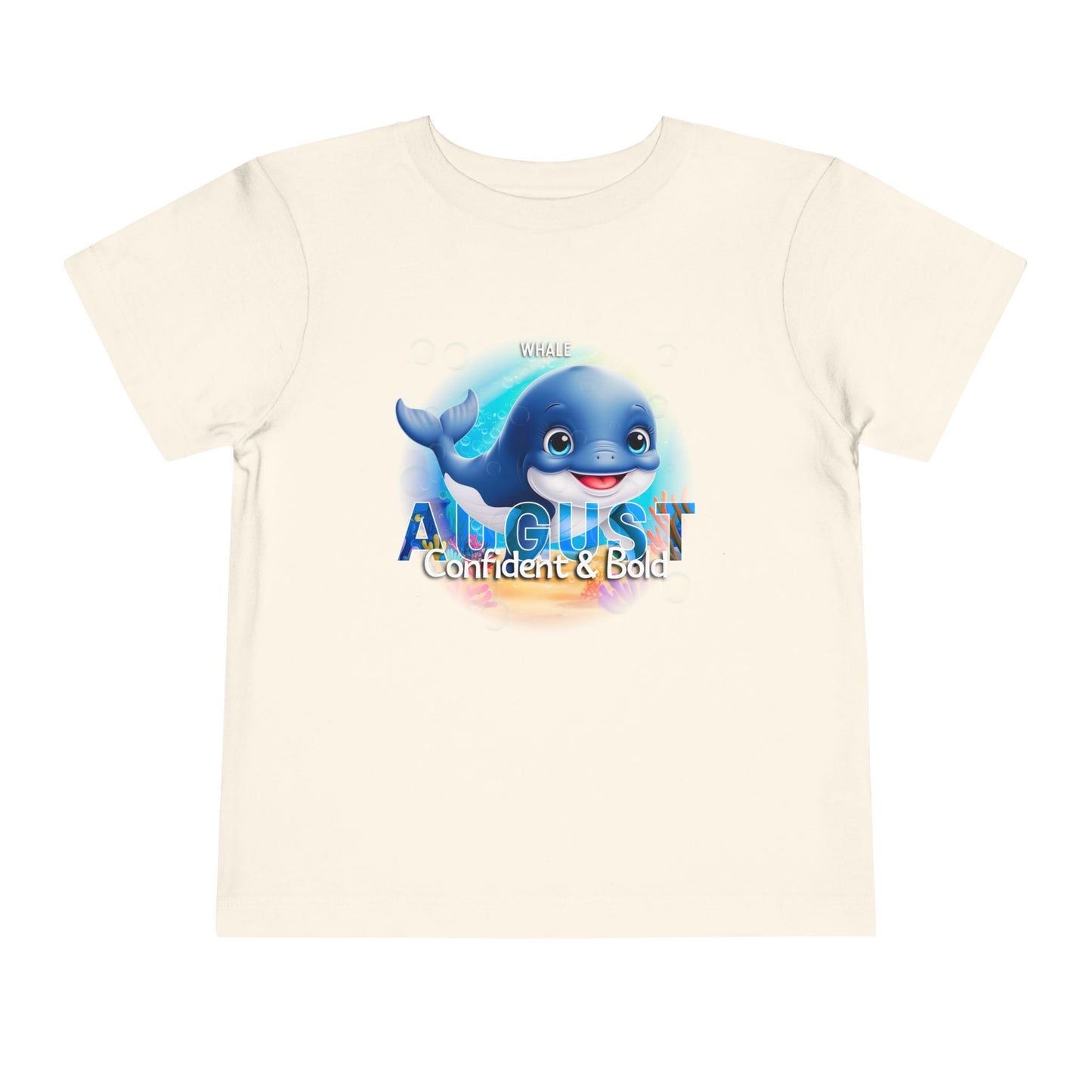 August Whale Toddler TShirt Kids Birth Month Sea Life Tee