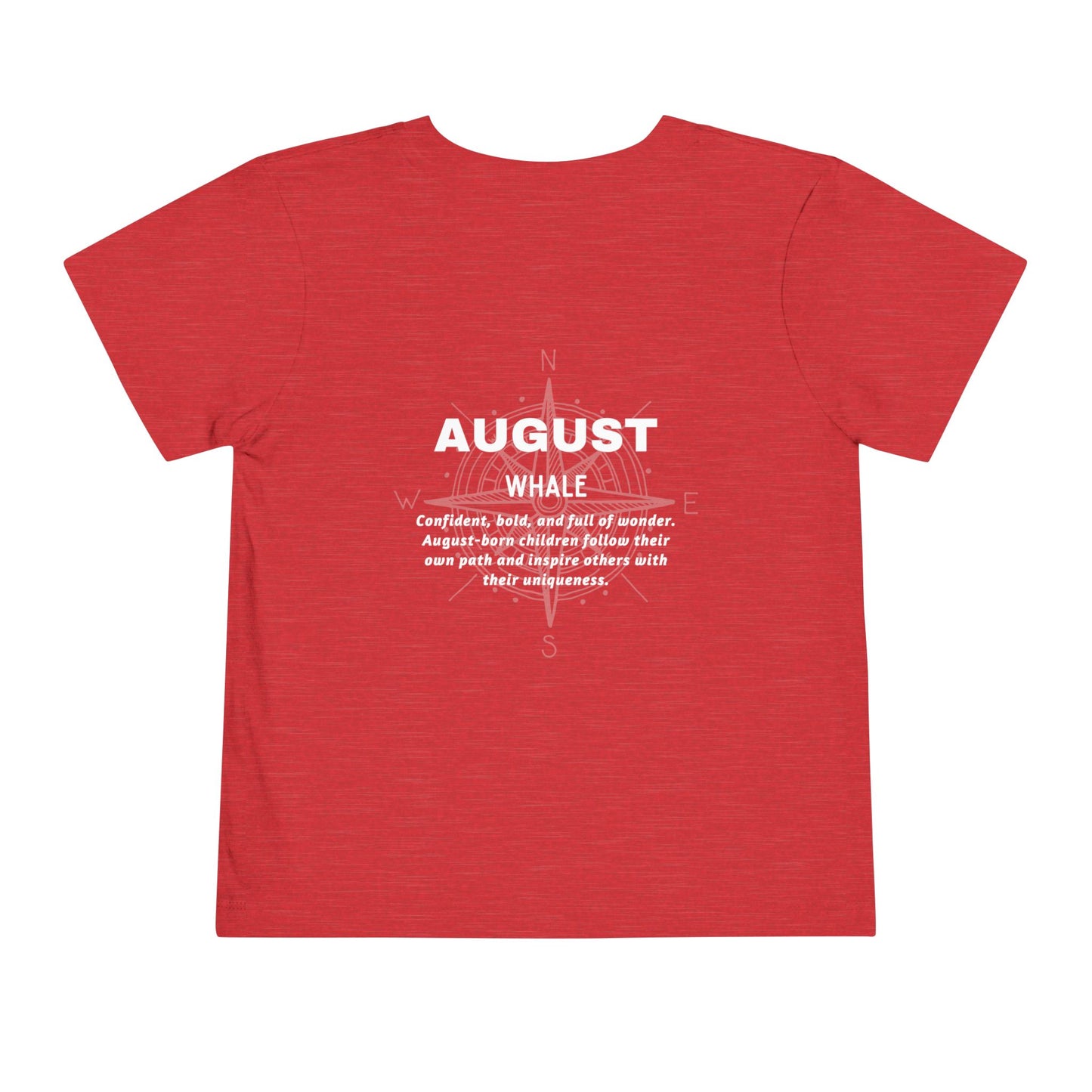 August Whale Toddler TShirt Kids Birth Month Sea Life Tee