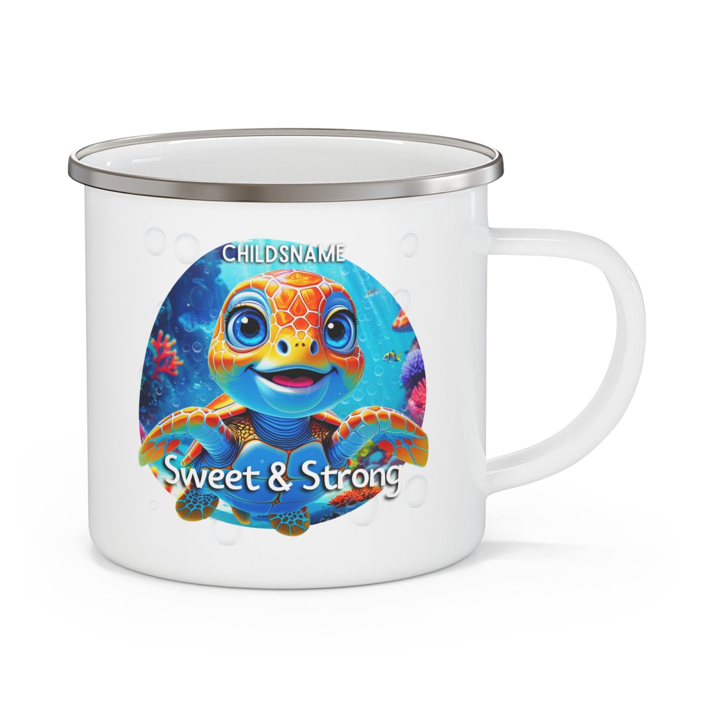 Personalized Kids Turtle Camping Mug Sweet & Strong