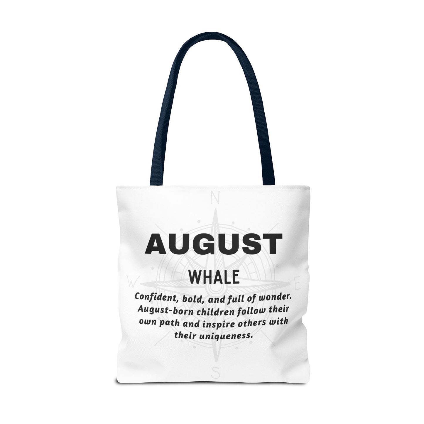 Kids Birth Month Beach Tote Bag August Whale