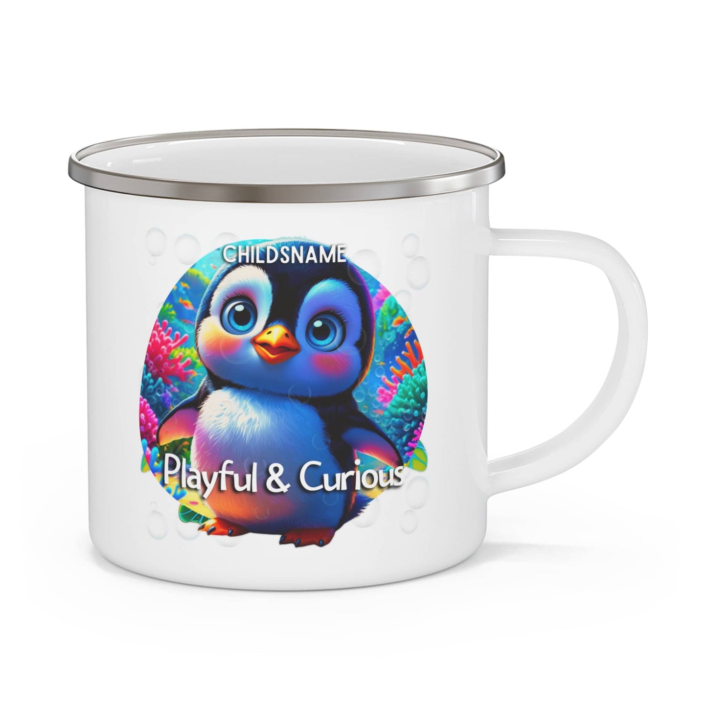 Kids Penguin Camping Mug Playful & Curious