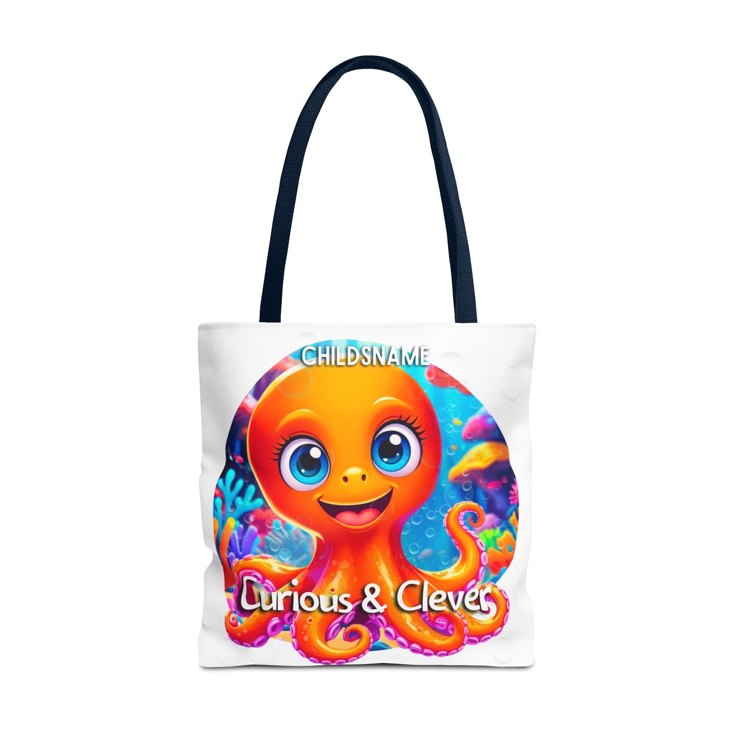 Personalized Kids Octopus Beach Tote Bag Curious & Clever