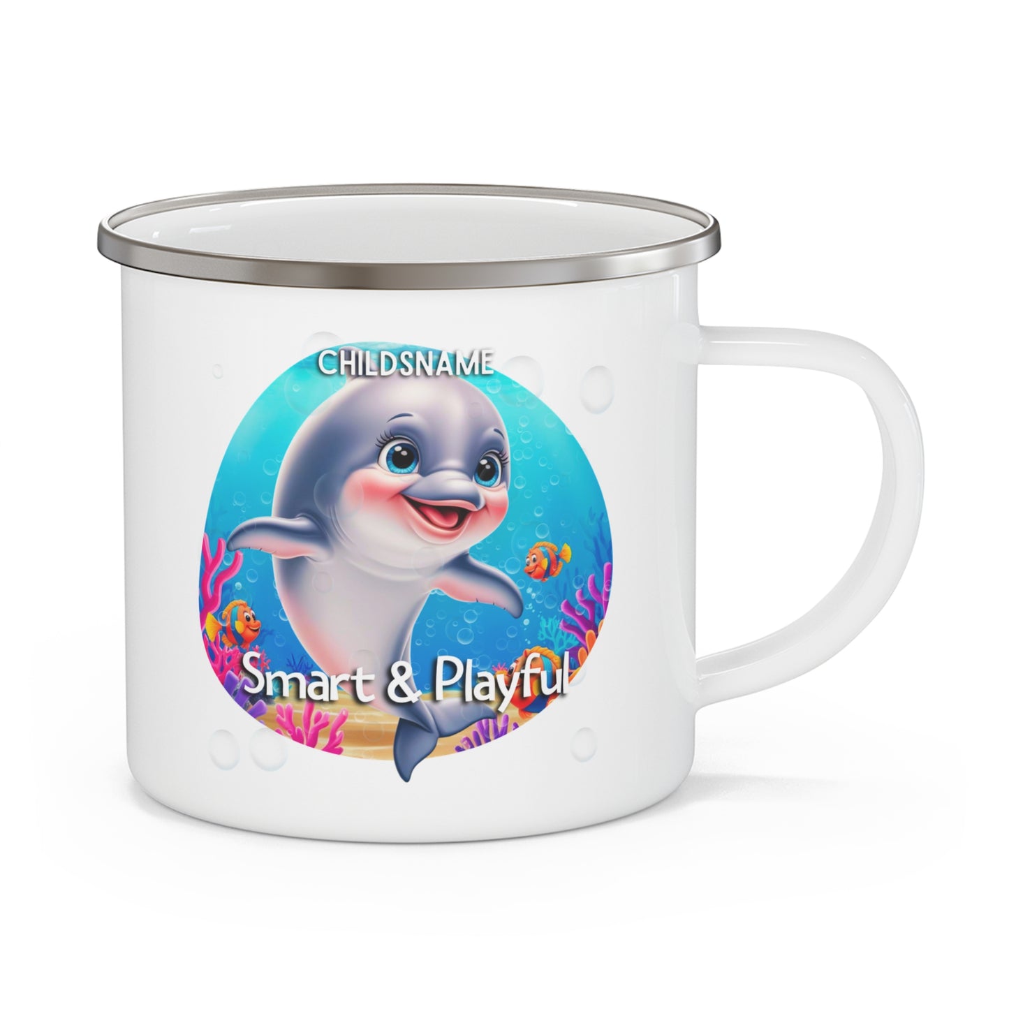 Personalized Kids Dolphin Camping Mug Smart & Playful