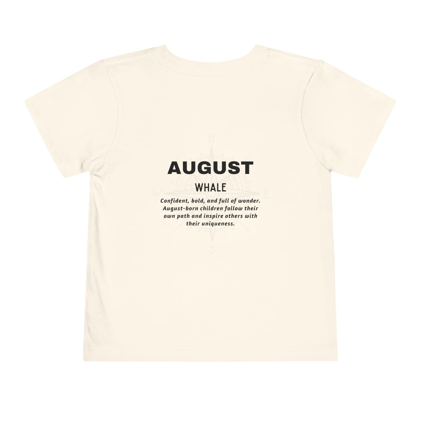 August Whale Toddler TShirt Kids Birth Month Sea Life Tee