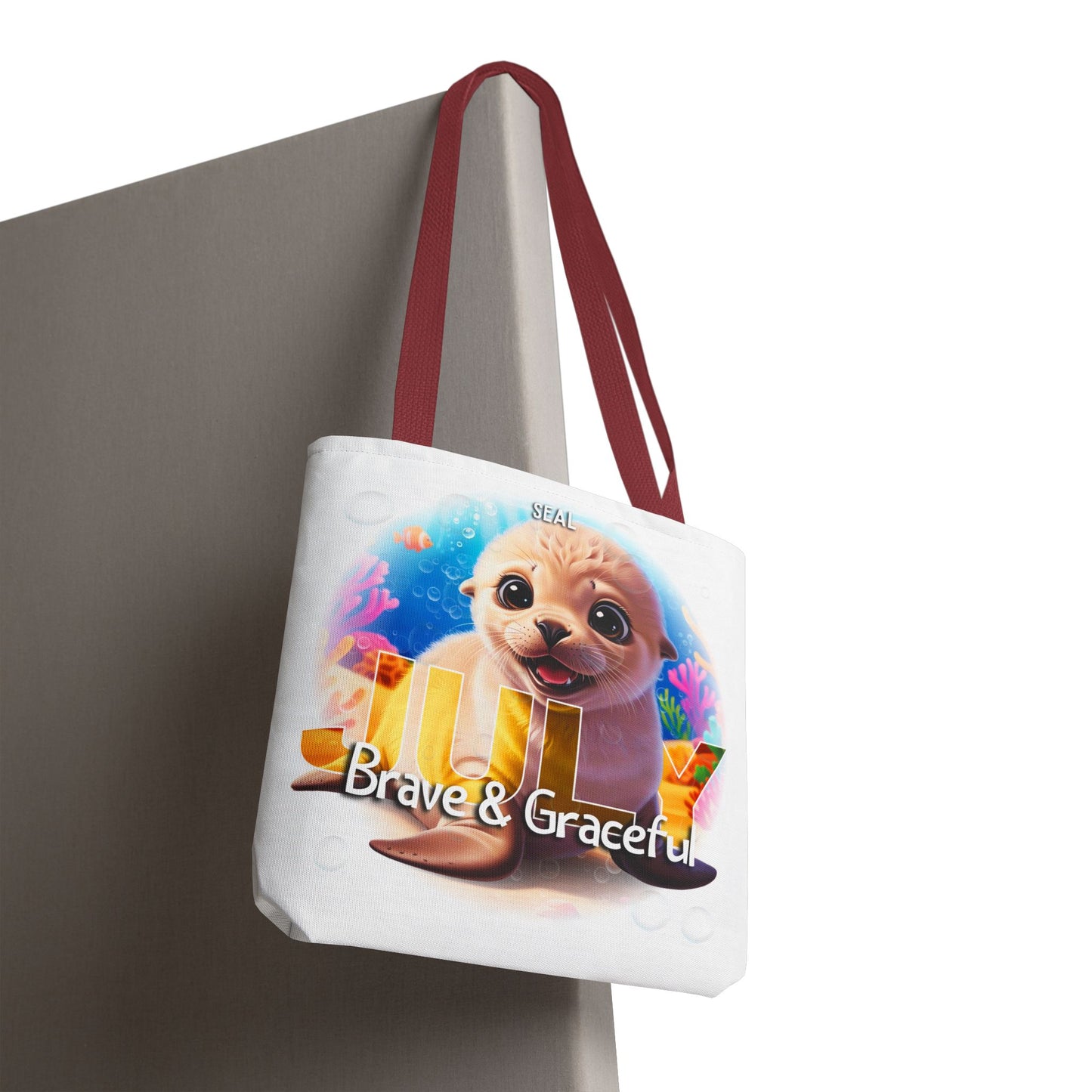 Kids Colorful July Seal Birth Month Tote Bag