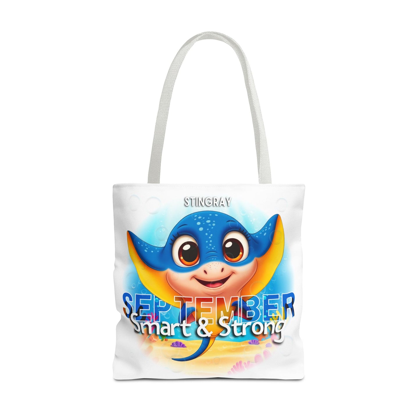 Kids Colorful September Stingray Birth Month Tote Bag