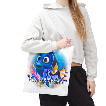 Kids Colorful June Blue Tang Birth Month Tote Bag