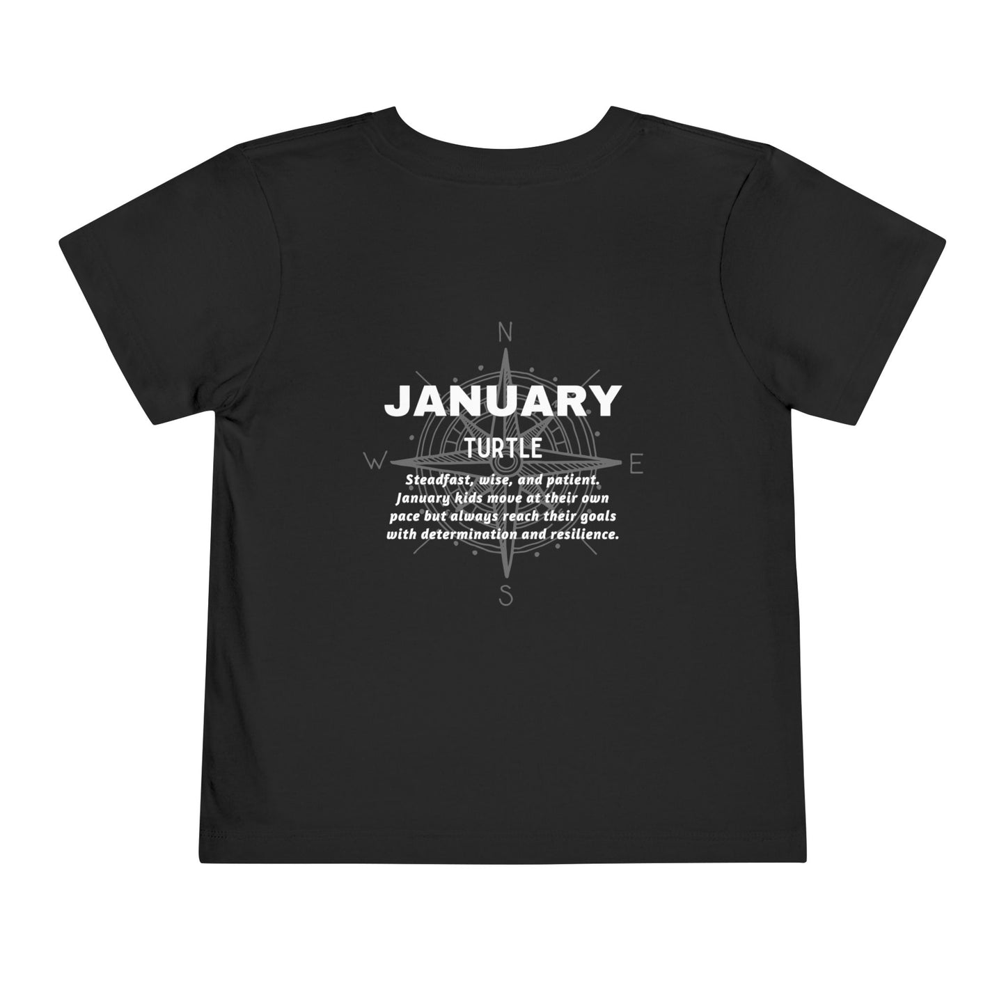 January Turtle Toddler TShirt Kids Birth Month Sea Life Tee