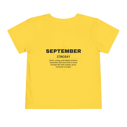 September Stingray Toddler Shirt, Kids Birth Month Sea Life Tshirt
