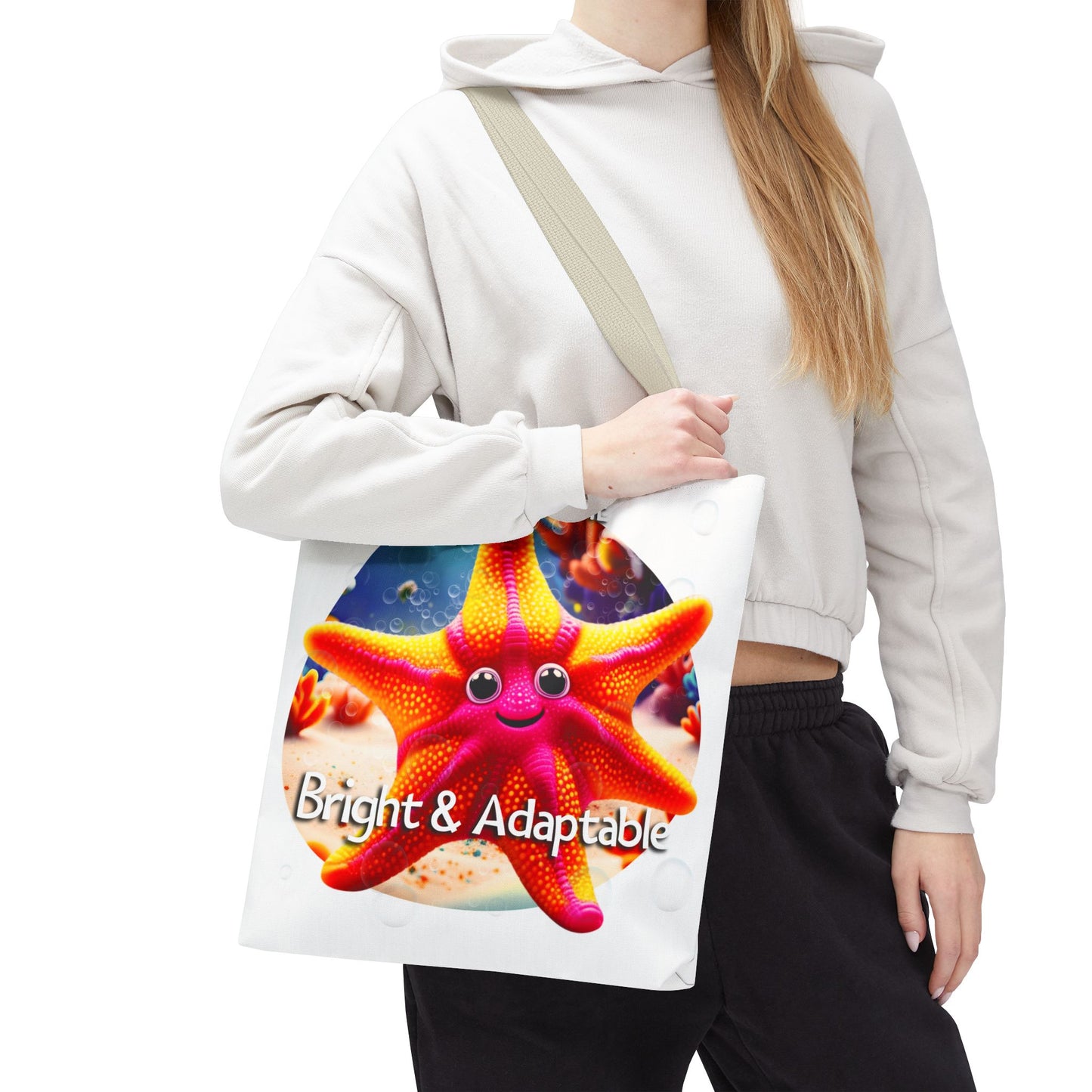 Personalized Kids Starfish Beach Tote Bag – Bright & Adaptable – Custom Sea Life Bag with Name