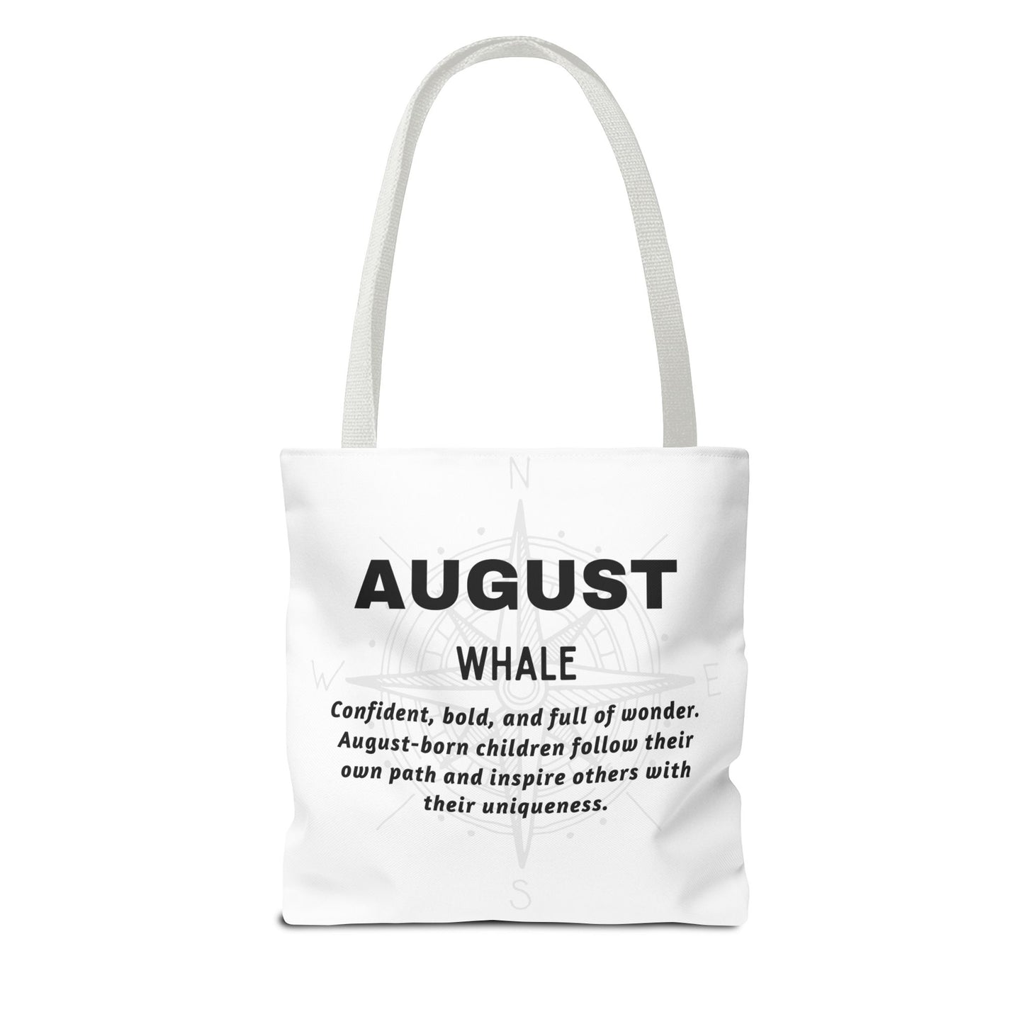 Kids Colorful August Whale Birth Month Tote Bag