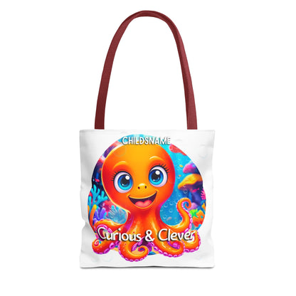 Personalized Kids Octopus Beach Tote Bag Curious & Clever