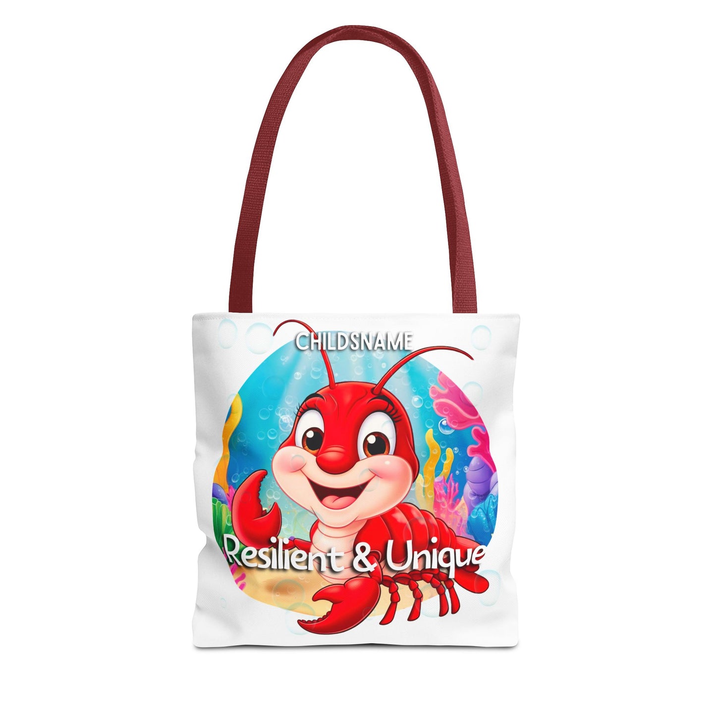 Personalized Kids Lobster Beach Tote Bag – Resilient & Unique – Custom Sea Life Bag with Name
