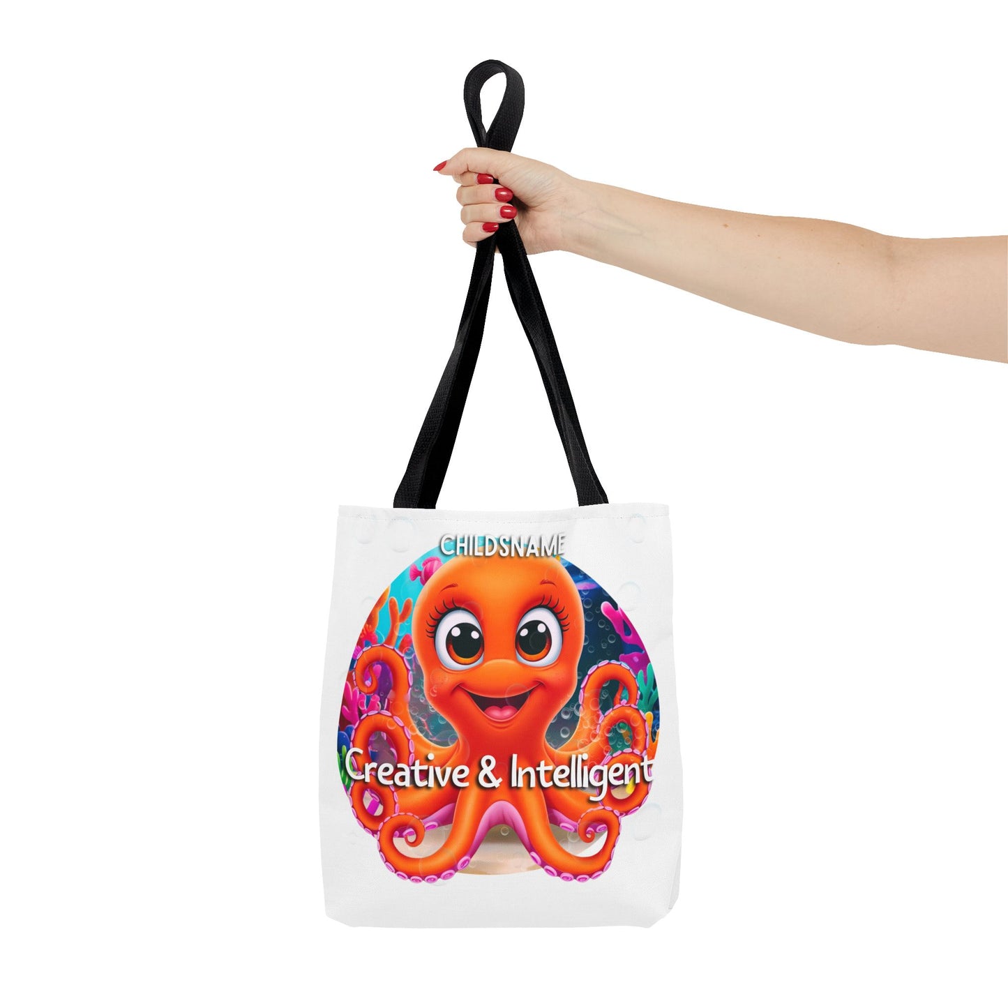 Personalized Kids Octopus Beach Tote Bag – Creative & Intelligent – Custom Sea Life Bag with Name