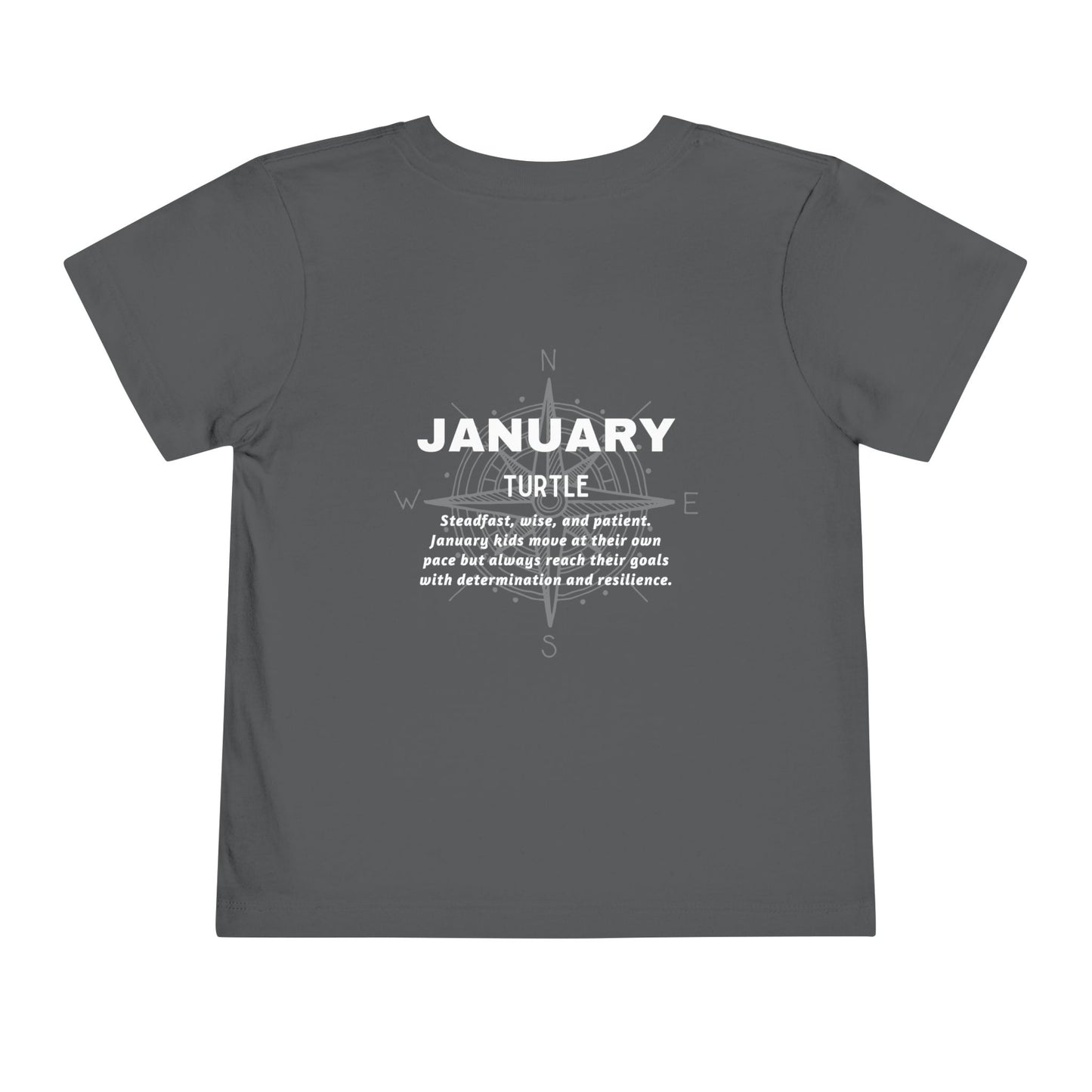 January Turtle Toddler TShirt Kids Birth Month Sea Life Tee