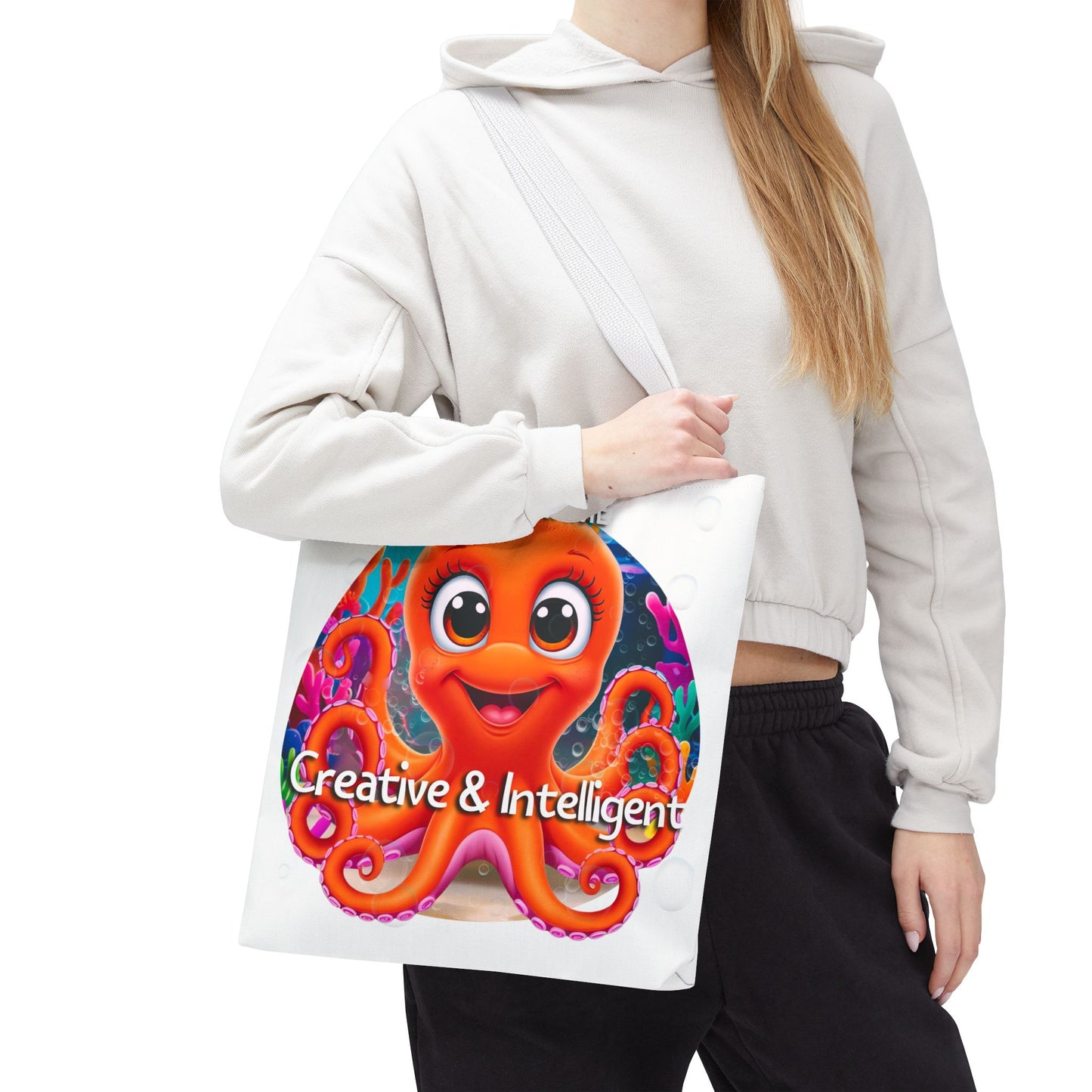 Personalized Kids Octopus Beach Tote Bag – Creative & Intelligent – Custom Sea Life Bag with Name