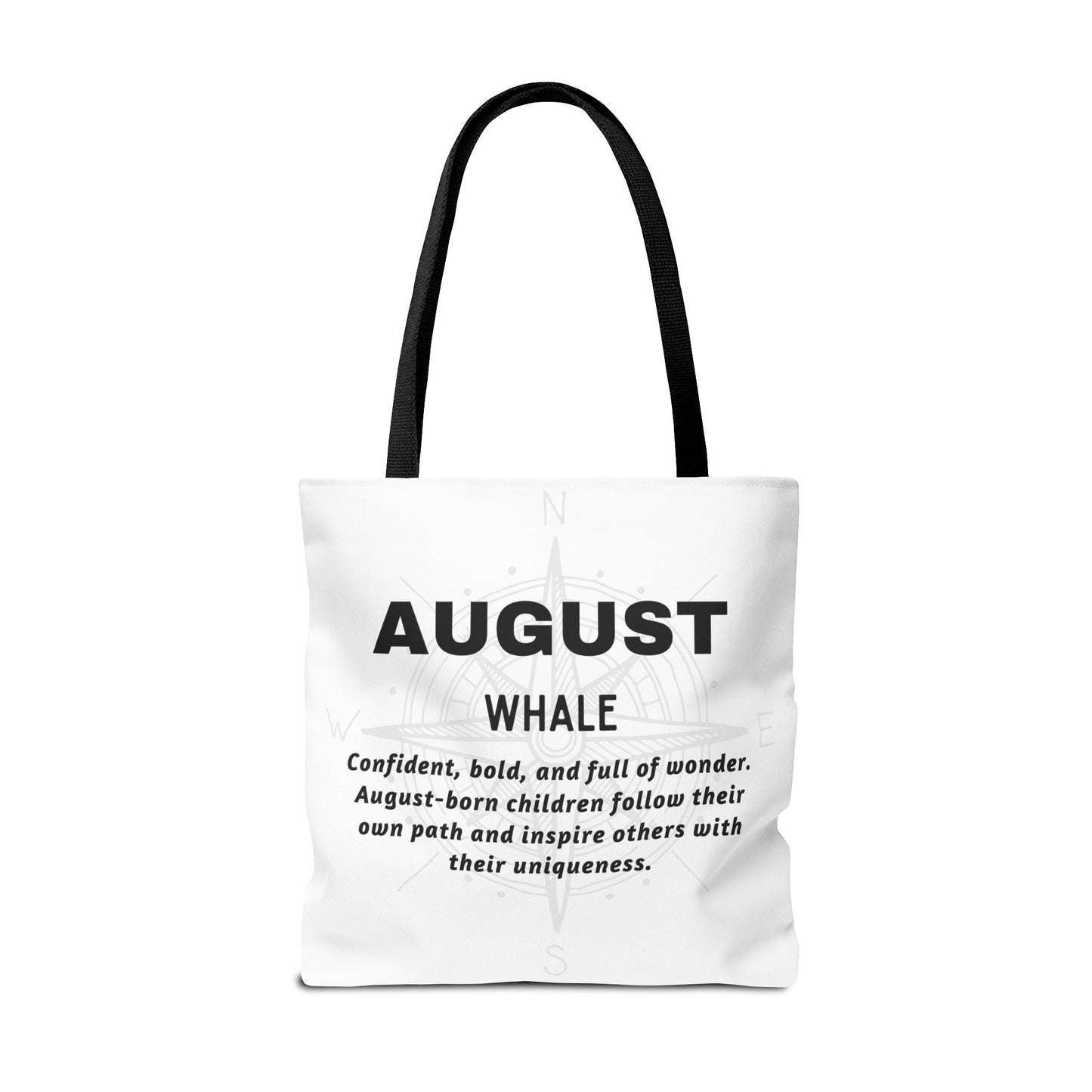 Kids Colorful August Whale Birth Month Tote Bag