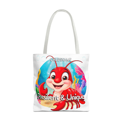 Personalized Kids Lobster Beach Tote Bag – Resilient & Unique – Custom Sea Life Bag with Name