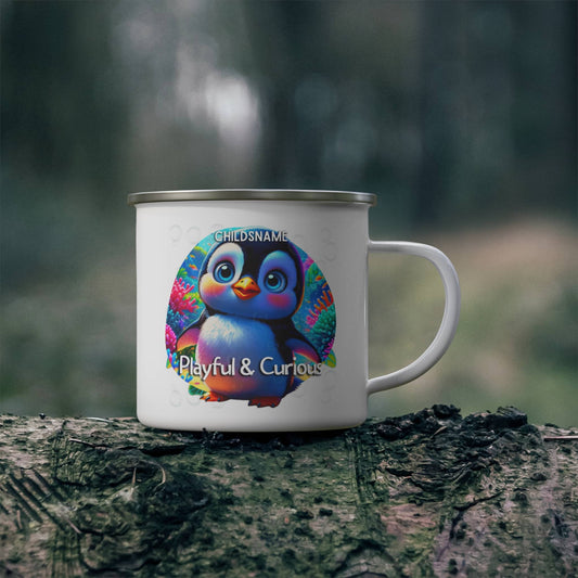 Kids Penguin Camping Mug Playful & Curious