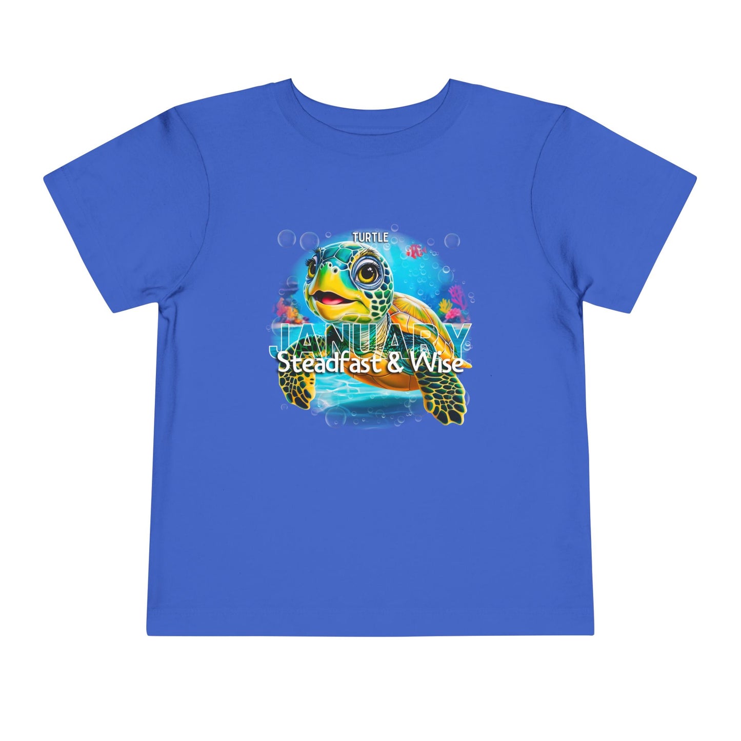 January Turtle Toddler TShirt Kids Birth Month Sea Life Tee