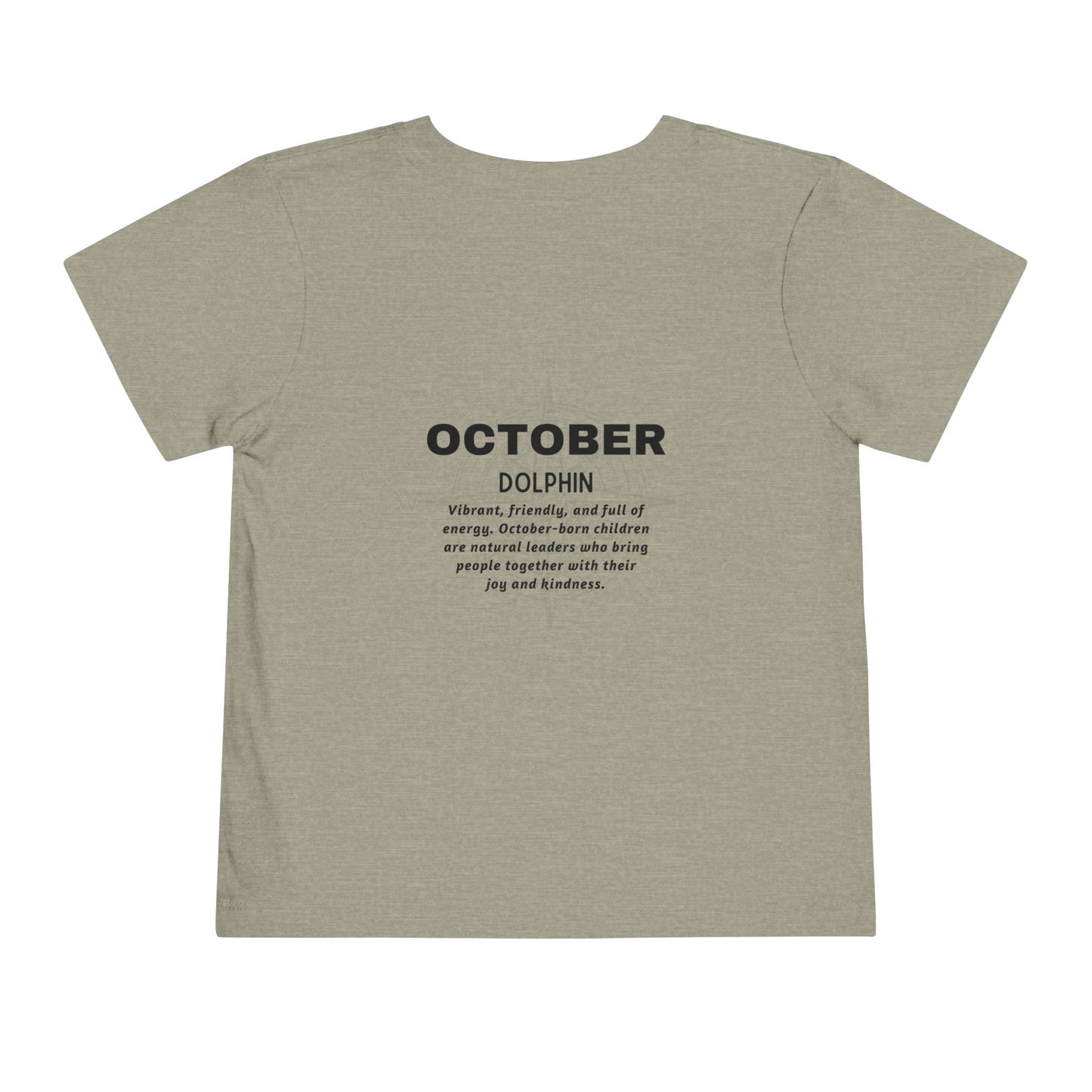 October Dolphin Toddler Tee Kids Birth Month Ocean Tshirt