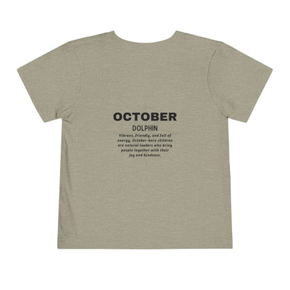 October Dolphin Toddler Tee Kids Birth Month Ocean Tshirt