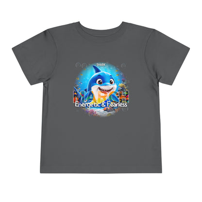 March Shark Toddler TShirt Kids Birth Month Ocean Adventure Tee